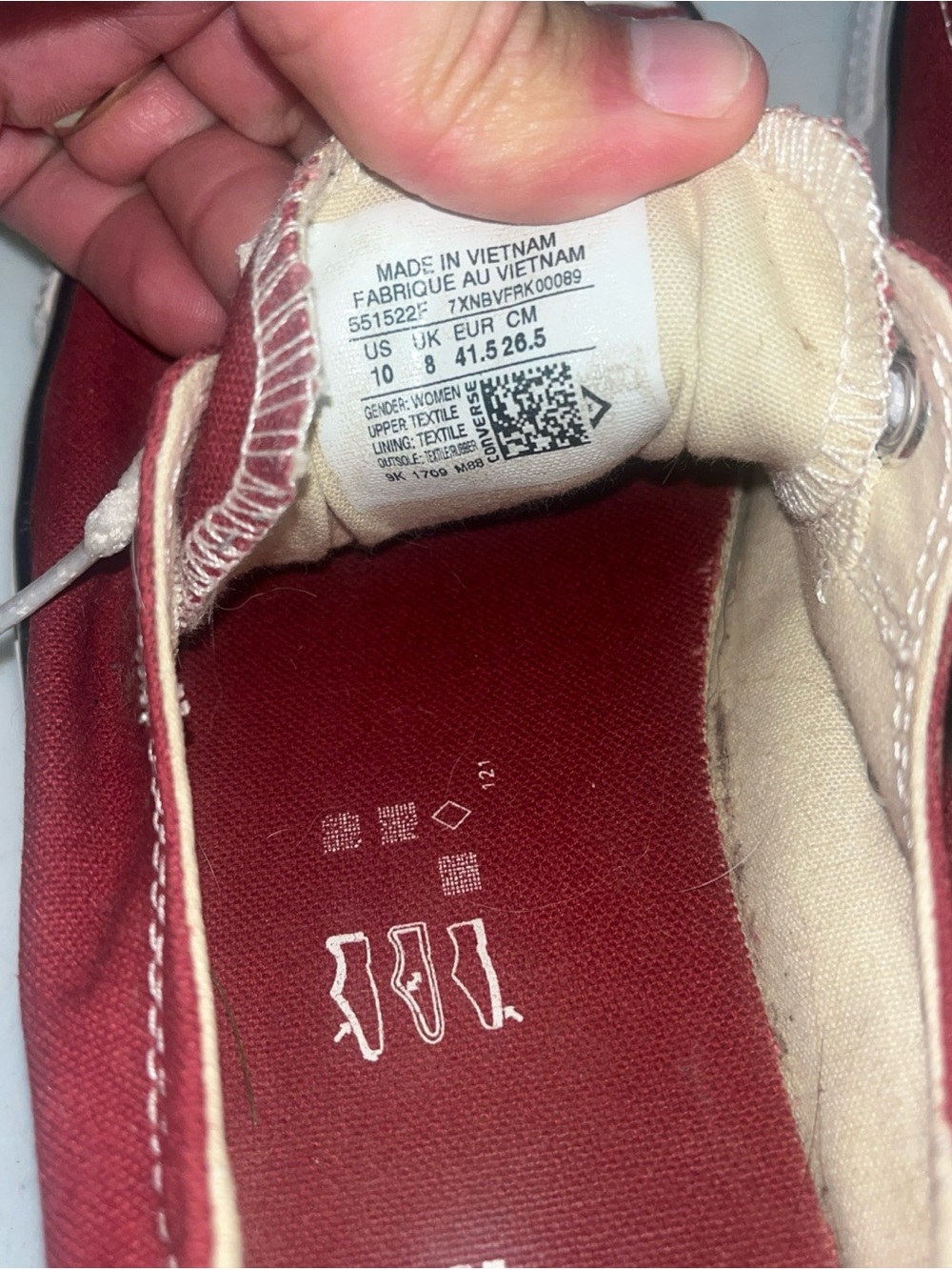 Converse Chuck Taylor All Star Shoreline Slip On Brick Red Black White Womens 10 - Picture 6 of 10